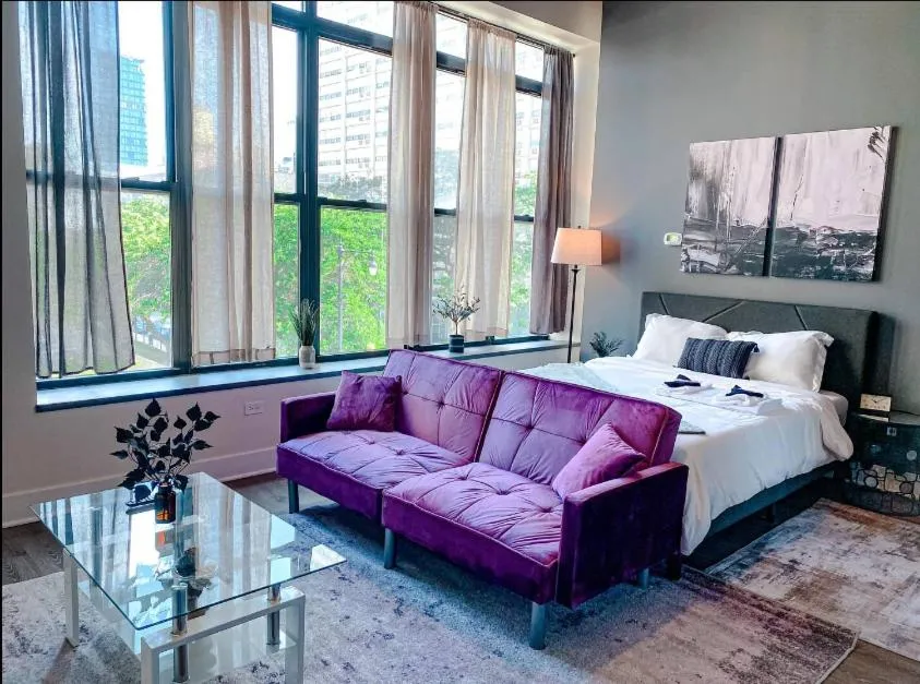 Image of McCormick Place beautiful Studio with Optional parking and Gym access that sleeps up to 4