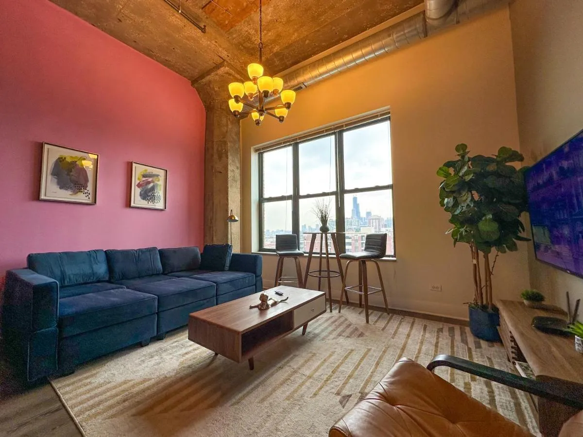 Image 6 of McCormick Place modern loft with an amazing city skyline view and optional parking for 8 guests